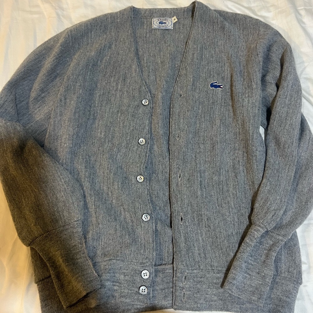EUC Vintage Izod Lacoste Cardigan size Medium